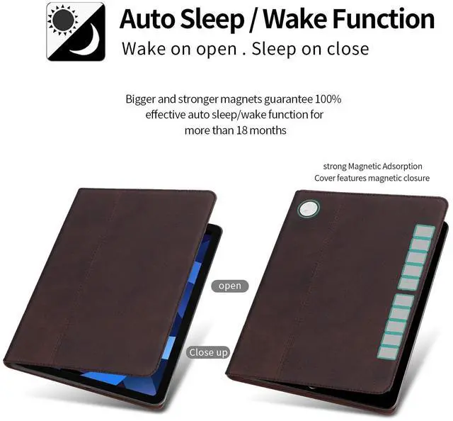 Alt view image 3 of 5 - Gexmil Genuine Leather Case for iPad mini 7 (A17 Pro) 2024 / iPad mini 6 Generation 2021 8.3 Inch,Pencil Holder,Shockproof Cowhide Cover,Auto Sleep/Wake,Pencil 2 Wireless Charging,Sand Dark Brown