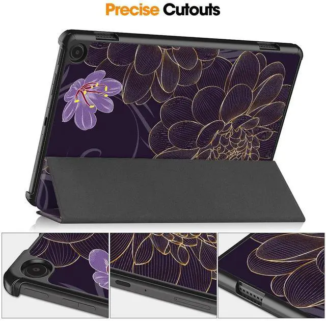 Alt view image 4 of 5 - Mektron Amazon Fire Max 11 INCH Case 2023 Release (Compatible with 13th Gen Tablet), Black Hard Cover with Auto Wake/Sleep, Multi-Angle Stand Protective Case for Fire 11,Golden Dahlia Flowers