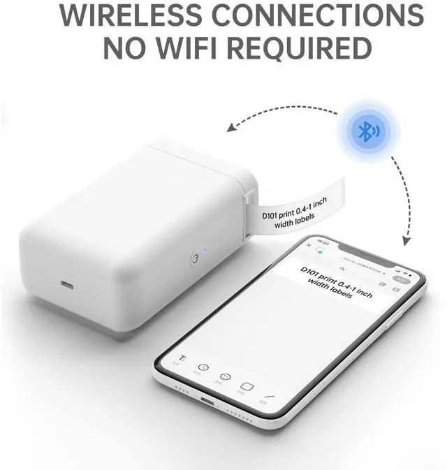 Alt view image 3 of 5 - NIIMBOT Label Maker Machine D101 Label Printer Portable Wireless Connection Multiple Templates Available for Phone Easy to Use Office Home Organization USB Rechargeable