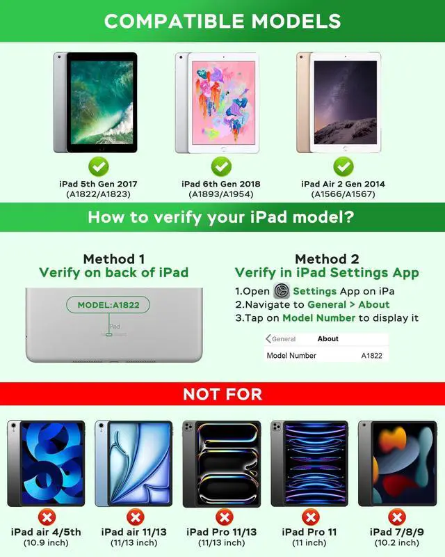 Alt view image 2 of 5 - Senyoson Folio Keyboard Case for iPad 9.7 inch 6th 2018, 5th 2017, Air 2 2014 Released, Magnetic Wireless Detachable Keyboard, 7-Color Backlight, Thin & Light, Pencil Holder (Black)