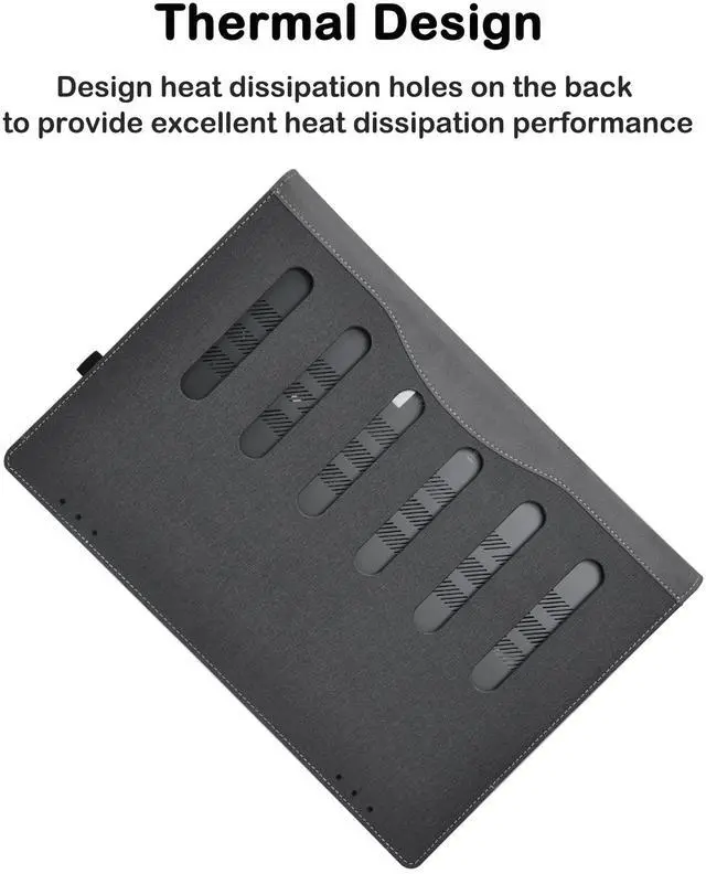 Alt view image 3 of 5 - LIMIYUE Case Cover for HP OmniBook 7/X 16 inch AI PC 16-ay/16-aw/16-az & for HP OmniBook 5 Laptop 16-ba 16-bc 16z-bc Sleeve,PU Leather Protective Bag Shell with Pen Holder (Dark Gray)