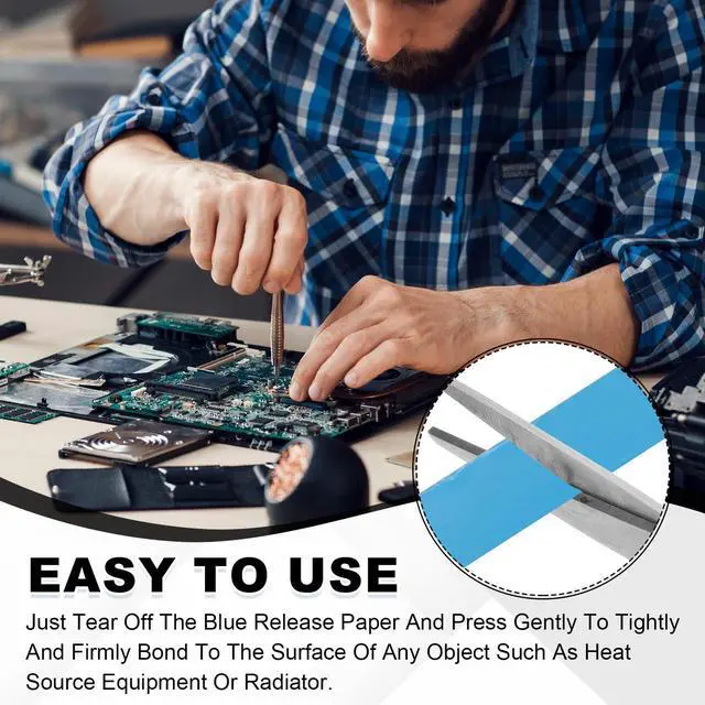 Alt view image 4 of 5 - PATIKIL Thermal Adhesive Tape, 2 Rolls 25m x 30mm x 0.2mm Double Side Adhesive Thermal Conductive Tape for Heatsink LED GPU Modules Computer CPU IC Chip, Blue