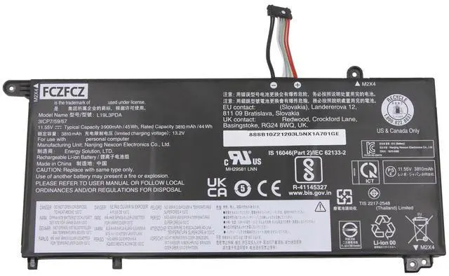 Main image of FCZFCZ L19L3PDA Battery Replacement for Lenovo ThinkBook 14 G2 ITL are / 14 G3 ACL ITL / 14 G4 ABA IAP / 14 G5 IRL ABP / 15 G2 ITL are / 15 G3 ACL ITL Series L19M3PDA L19C3PDA L19D3PDA 11.52V 45Wh