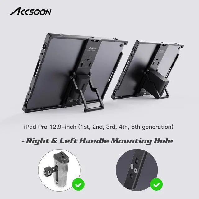 Alt view image 5 of 5 - Accsoon Power Cage Pro for Video Stabilizer for iPad 12.9 inch Videomaker iPad for Monitoring Film-Maker Compatible with Ipad 1st/2nd/3rd/4th/5th Generation