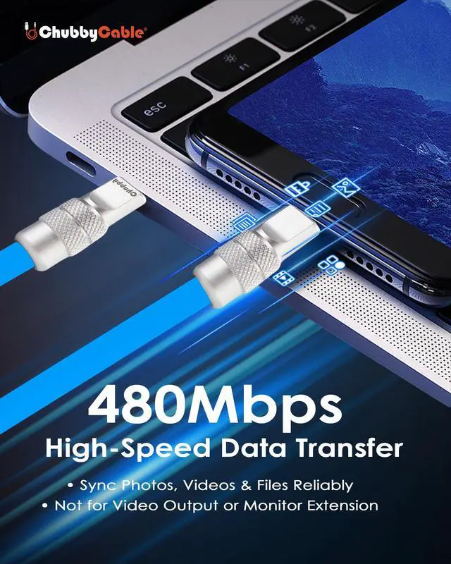 Alt view image 3 of 5 - chubbycable Chubby 2.0 Fast Charging Cable Durable Soft Silicone USB C Cable 120W Extra Thick Charger Cord Compatible with iPhone 17-15 Series iPad, Gray, USB-A to Type-C, 9.8 FT