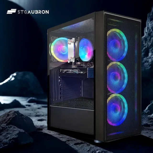 Alt view image 4 of 5 - STGAubron Gaming PC Computer Desktop, AMD Ryzen 7 5700G up to 4.6G, GeForce RTX 2060 6G, 16G DDR4, 1T SSD, WiFi 6, BT 5.2, RGB Fan x4, Windows 11 Home