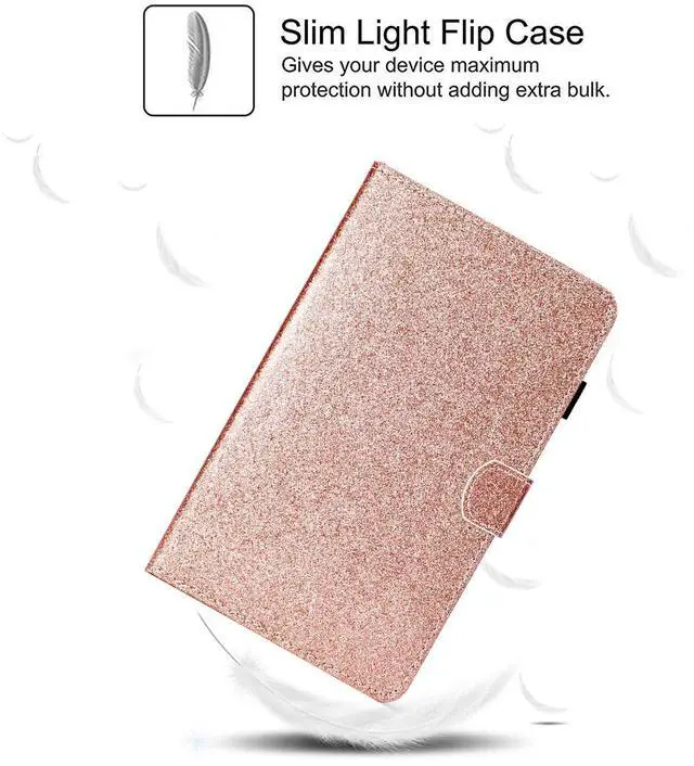 Alt view image 3 of 5 - Dteck Fire HD 8 Case with [Stylus Pen], Magnetic Protector Stand Wallet PU Leather Slim Lightweight Cover for Kindle Fire HD 8 Tablet (8th/7th/6th/5th Generation, 2019 2018 2017 2016 2015), Rosegold