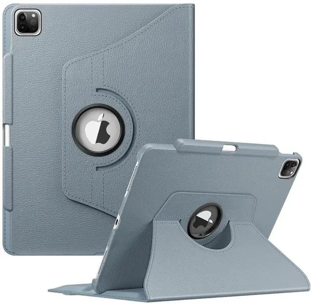 Main image of Fintie Rotating Case for iPad Pro 12.9-inch 6th Generation 2022-360 Degree Swiveling Protective Cover with Pencil Holder, Auto Sleep/Wake, Also Fit iPad Pro 12.9" 5th/4th/3rd Gen, Cloudy Blue