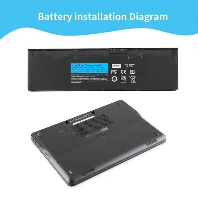 Alt view image 5 of 5 - KingSener VFV59 52WH Laptop Battery for Dell Latitude E7240 E7250 Ultrabook Notebook WD52H KWFFN GD076 9C26T GVD76 HJ8KP NCVF0 J31N7 451-BBFW 451-BBFX DL011311-PLP22G01 PT1 X01 7.6V
