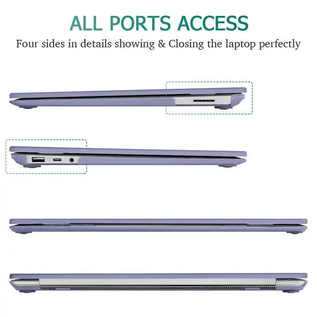 Alt view image 4 of 5 - May Chen Case for 13.5" Microsoft Surface Laptop 3/4/5 with Alcantara Palm Rest Model 1867 1958 1950 (2019 2021 2022), Plastic Hard Shell Case with Keyboard Cover + Screen Protector, Lavender Gray