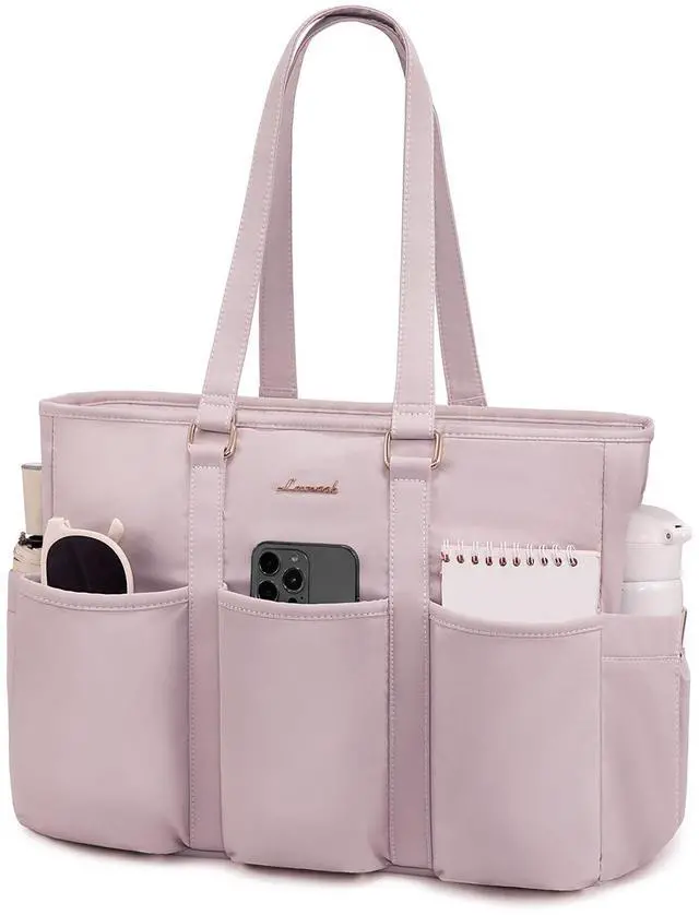 Main image of LOVEVOOK 17 Inch Laptop Tote Bag for Women Work, Teacher Tote Nurse Bag, Professional Utility Computer Bag For Work/Travel/College/Daily, Large Purse Handbag With Multi Pockets & Top Zipper