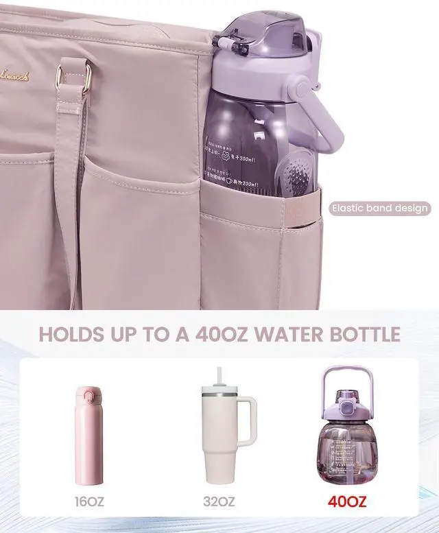 Alt view image 3 of 5 - LOVEVOOK 17 Inch Laptop Tote Bag for Women Work, Teacher Tote Nurse Bag, Professional Utility Computer Bag For Work/Travel/College/Daily, Large Purse Handbag With Multi Pockets & Top Zipper