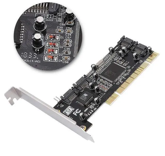 Alt view image 2 of 5 - PCI SATA RAID Control Card with 4 Internal SATA Port, 1.5Gb / s Rate, Support 98SE / Me / 2000 / XP/NT 4.0/64-bit/Vista, Linux & Netware OS