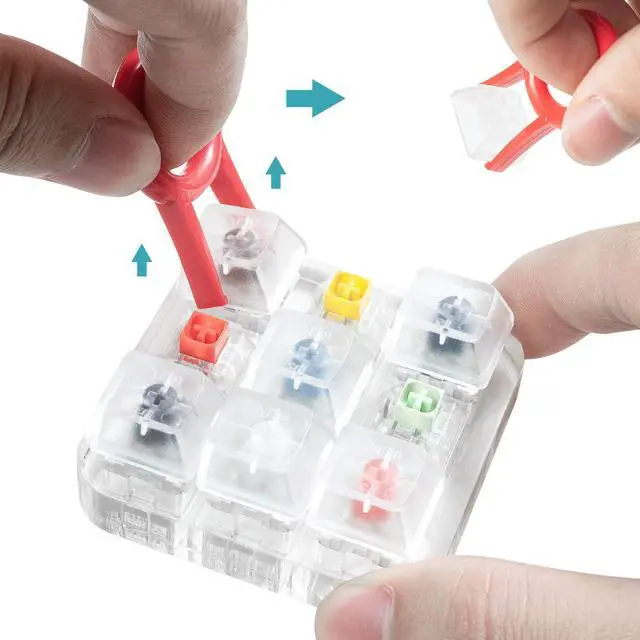 Alt view image 3 of 5 - Griarrac Kailh Box Switch Tester Mechanical Keyboards Retooled Sampler 9-Key Switch Testing Tool, with Keycap Puller and 18 O Rings, Navy Jade White Red Black Brown Yellow Blue Orange Switches