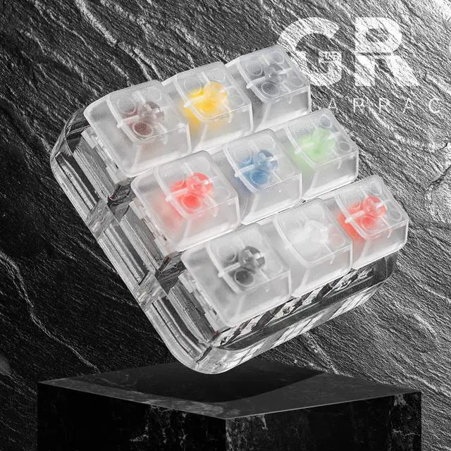 Alt view image 5 of 5 - Griarrac Kailh Box Switch Tester Mechanical Keyboards Retooled Sampler 9-Key Switch Testing Tool, with Keycap Puller and 18 O Rings, Navy Jade White Red Black Brown Yellow Blue Orange Switches