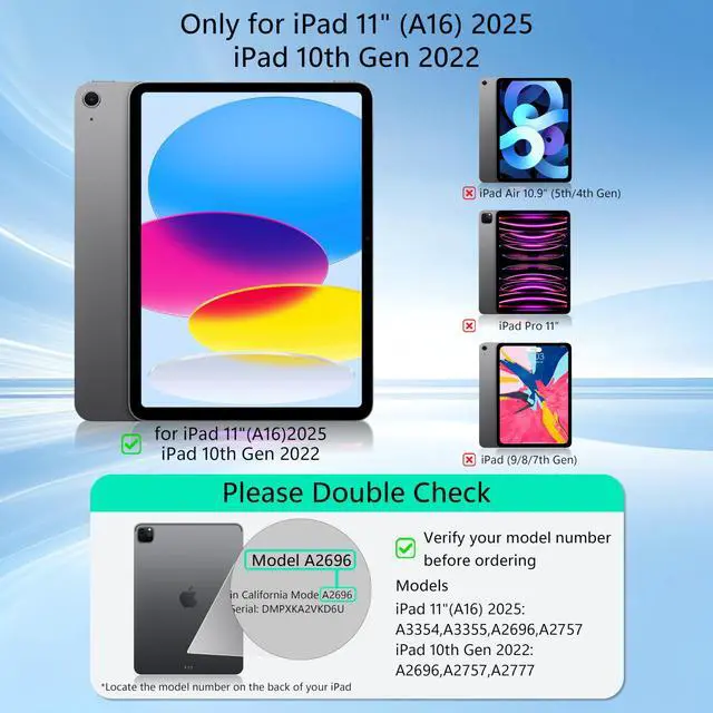 Alt view image 2 of 5 - ALIWLHOF for iPad 10th & 11th (A16) Generation Case with Keyboard  Magic-Style Magnetic Keyboard Case for iPad 11 inch 2025&10th Gen (Blue)