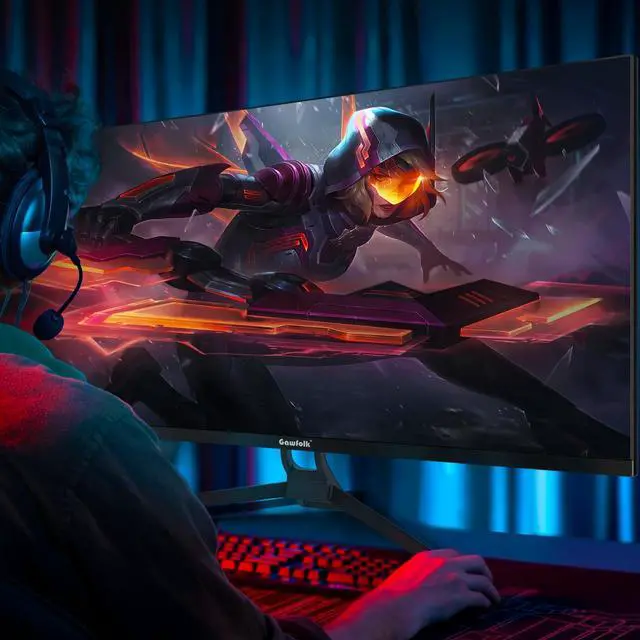 Alt view image 5 of 5 - Gawfolk Gaming Monitor 34 inch IPS 120Hz, Ultrawide PC Screen 2560×1080P Ultra-Thin Zero Frame Computer Display for Home Office Business, DP, HDMI, Wall-Mounted, Black