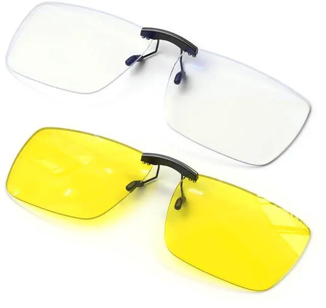 Main image of ANYLUV Clip On Blue Light Blocking Glasses Lightweight Rectangle Blue Light Glasses Men for Computer Gaming, Anti Eye Strain