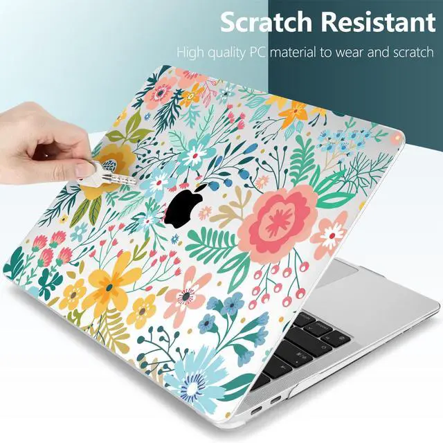 Alt view image 4 of 5 - TwoL Case for MacBook Air 13 inch, Plastic Hard Shell Case Cover Keyboard Skin & Screen Protector Compatible with MacBook Air 13 inch 2021 2020 2019 2018 Model A2337 M1 A2179 A1932, Abstract Flower