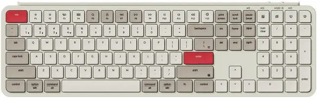 Main image of Keychron B6 Pro Full-Size Ultra-Slim Wireless ZMK Custom Keyboard, Triple-Mode 2.4 G/Bluetooth 5.2/Wired Programmable, Lightweight Quiet Key with Numeric Keypad for Mac/Windows, Retro Red