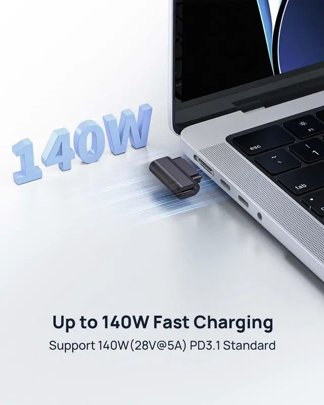 Alt view image 2 of 5 - Lanhiem 140W PD Quick Charge USB C to Magnetic 3 Adapter, Compatible with Magsafe 3 with LED Indicator Light for MacBook Pro 2024/2023/2021 (M1/M2/M3/M4), MacBook Air 2022/2024(M3/M2), Gray