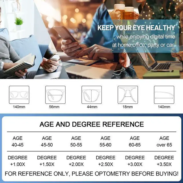 Alt view image 5 of 5 - MARE AZZURO Large Blue Light Blocking Reading Glasses Men Computer Readers 0 1.0 1.25 1.5 1.75 2.0 2.25 2.5 2.75 3.0 3.5 4.0 5.0 6.0 (Brown, 1.50)