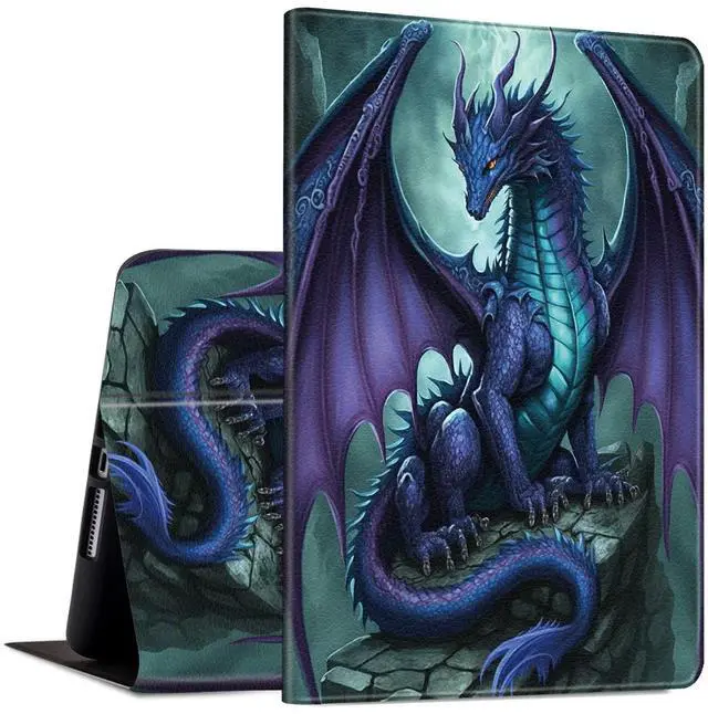 Main image of Rossy Case for Kindle Fire HD 8 & Fire HD 8 Plus Tablet (12th Generation 2022 & 10th Generation 2020 Release) Slim PU Leather Adjustable Stand Smart Cover with Auto Wake/Sleep,Dragon
