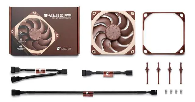 Alt view image 4 of 5 - Noctua NF-A12x25 G2 PWM, Premium-Quality Quiet 120mm PC Fan (Brown)