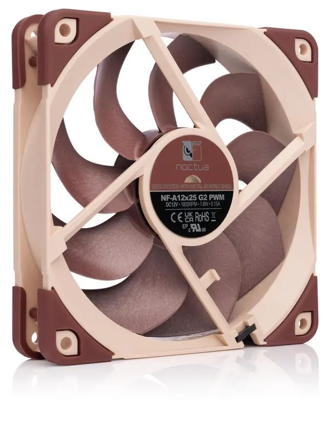 Alt view image 2 of 5 - Noctua NF-A12x25 G2 PWM, Premium-Quality Quiet 120mm PC Fan (Brown)