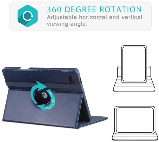Alt view image 3 of 5 - Yiernuo Case for Samsung Galaxy Tab S6 Lite 10.4 Inch 2024 2022 2020 Tablet SM-P620 P625 P613 P619 P610 P615,360° Rotating Transparent Back Shell Protective Case with Auto Wake/Sleep Function,DarkBlue