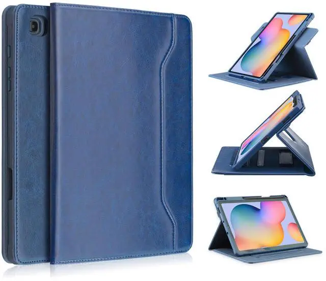 Main image of Yiernuo Case for Samsung Galaxy Tab S6 Lite 10.4 Inch 2024 2022 2020 Tablet SM-P620 P625 P613 P619 P610 P615,360° Rotating Transparent Back Shell Protective Case with Auto Wake/Sleep Function,DarkBlue