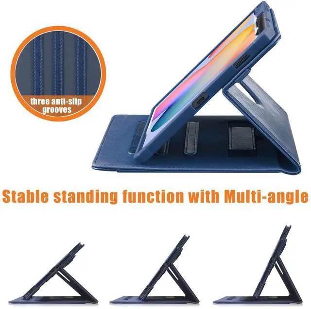 Alt view image 2 of 5 - Yiernuo Case for Samsung Galaxy Tab S6 Lite 10.4 Inch 2024 2022 2020 Tablet SM-P620 P625 P613 P619 P610 P615,360° Rotating Transparent Back Shell Protective Case with Auto Wake/Sleep Function,DarkBlue