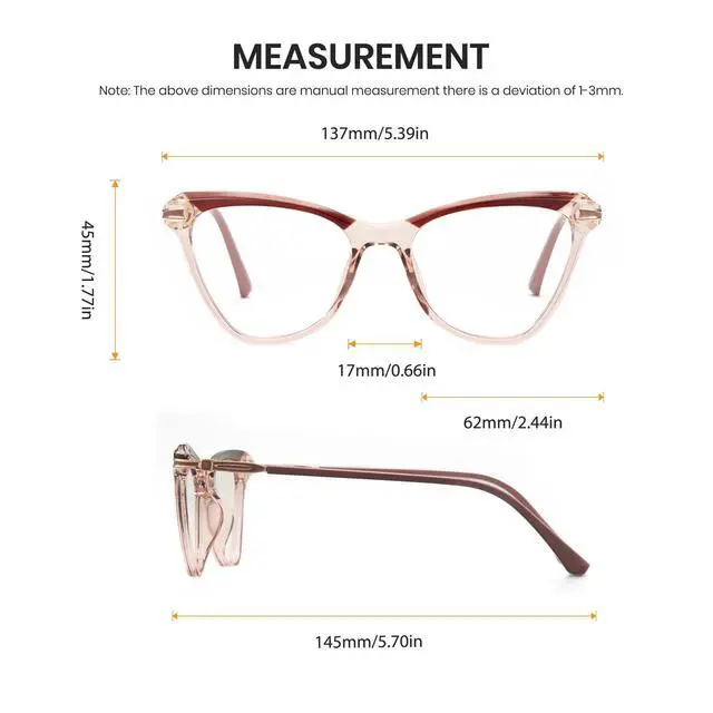 Alt view image 5 of 5 - Cyxus Cat Eye Blue Light Blocking Glasses for Women Men Tr90 Frame Anti Eye Strain UV400 Protection Computer Glasses 8189 Brown