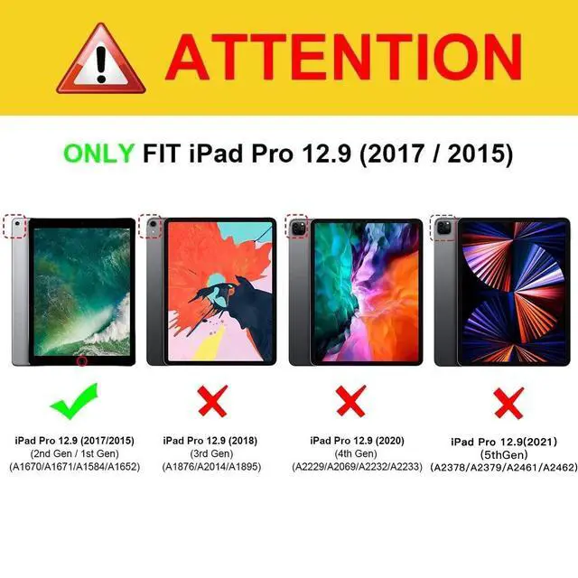 Alt view image 3 of 5 - iPad Pro 12.9" Case,AICase Heavy Duty Hybrid Shockproof Hard Case Cover Rubber Stand for 2017(A1670/A1671) Apple iPad Pro 12.9 inch (Black/Mint Blue)