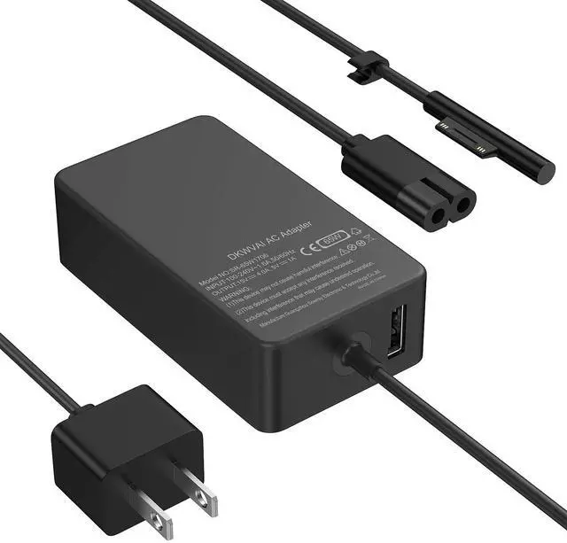 Main image of Surface Pro Charger 65W for Microsoft Surface Pro Charger 10,9, 8, 7+, 7, 6, 5, 4, 3, X, Windows Surface Laptop 5, 4, 3, 2, 1, Studio Surface Go Tablet, Surface Book 3, 2, 1,10FT Cord,Support 44W 36W