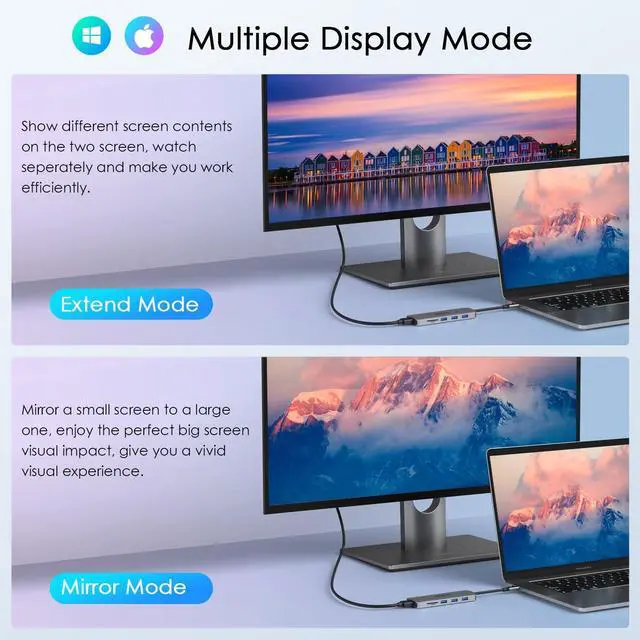 Alt view image 4 of 5 - Votonect USB C Hub 10-in-1 with 4K HDMI Adapter, SD/TF Card Reader, 100W PD Charging, 2 USB 3.0 Ports, and 3 USB 2.0 Ports for MacBook Pro/Air, Dell XPS, Lenovo ThinkPad, etc.