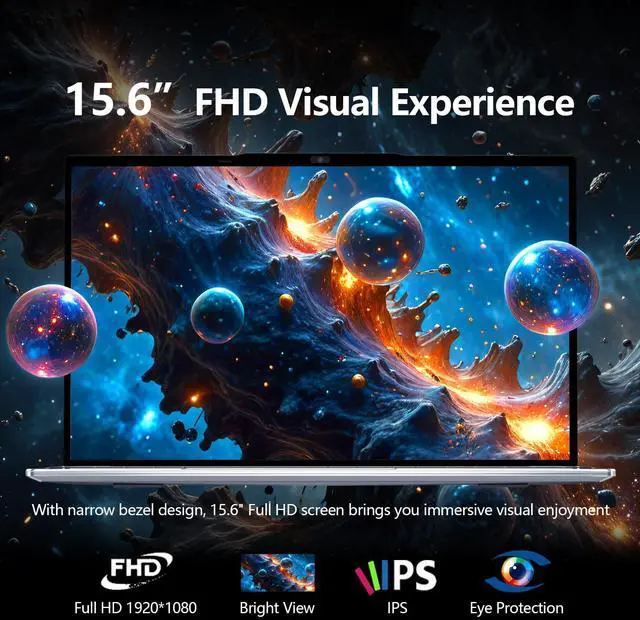 Alt view image 3 of 5 - 15.6 Inch Laptop Computer, Gaming Laptop, Laptops 16GB RAM 1TB SSD N95 Processor (up to 3.4GHz), FHD IPS 1920 x 1080 Laptops Computers Supports 180 Angle Opening Backlit Keyboard Fingerprint Unlock