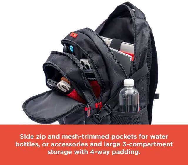 Alt view image 3 of 5 - RadioShack All-Purpose 15.6" Laptop Backpack, Men's and Women's Backpack with Secure Laptop Compartment Provides Easy Organization and Transportation for Laptops up to 15.6", Tablets, and More