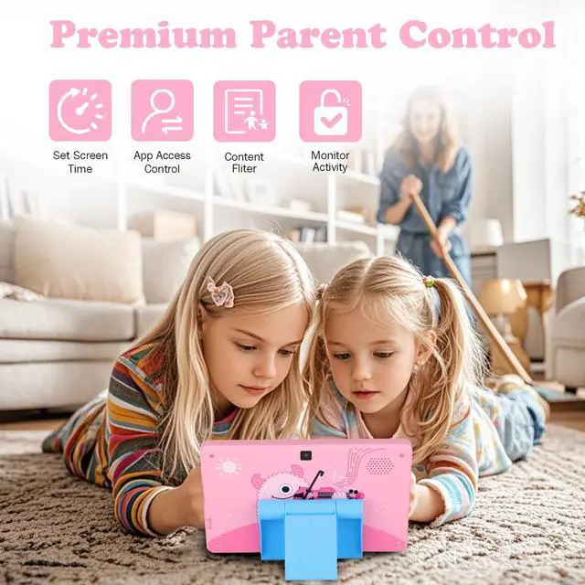 Alt view image 4 of 5 - Kids Tablet 7'' 32GB, Tablet for Kids 3-7 with WiFi YouTube Tons of Offline Content Parents Control, Toddler Android Tablets with Thicken Case Stand Children Software Installed for Boys Girls 3-12