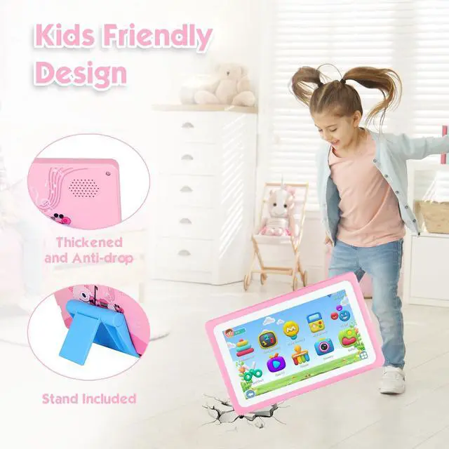 Alt view image 5 of 5 - Kids Tablet 7'' 32GB, Tablet for Kids 3-7 with WiFi YouTube Tons of Offline Content Parents Control, Toddler Android Tablets with Thicken Case Stand Children Software Installed for Boys Girls 3-12