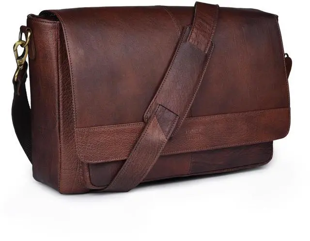 Main image of LEATHER VILLAGE Vintage Leather Handmade Laptop Messenger Bag-15.5 Inch Satchel-Red Briefcase Shoulder Bag for Men & Women, Crossbody Work Bag for Office, Travel, and Daily Use