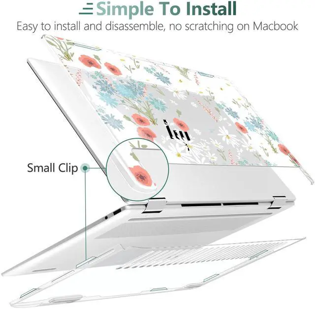 Alt view image 4 of 5 - Premium Crystal Clear Case for HP Envy x360 16-inch 2-in-1 Laptop 2024 Release, Creative Patterns Ultra-Slim Lightweight Scratch-Resistant Hard Shell with Professional Protection, Cute Flowers