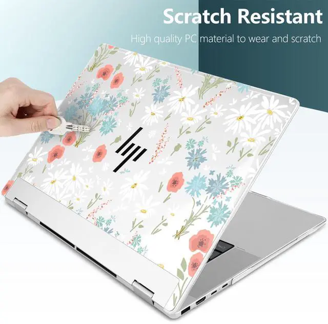 Alt view image 5 of 5 - Premium Crystal Clear Case for HP Envy x360 16-inch 2-in-1 Laptop 2024 Release, Creative Patterns Ultra-Slim Lightweight Scratch-Resistant Hard Shell with Professional Protection, Cute Flowers