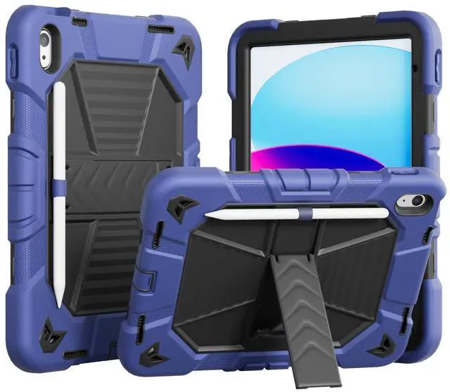Main image of KENKE Case for iPad (A16) 11th Generation 11 Inch 2025, iPad 10th Generation Case 2022 with Screen Protector, Heavy Duty Military Grade Full-Body Shockproof Rugged Protective Cover, Navy Blue