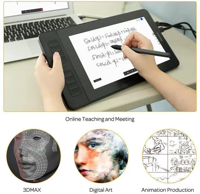 Alt view image 4 of 5 - GAOMON PD1161 Drawing Tablet 11.6 Inch IPS Tilt Support Pen Display - Drawing Pad with 8 Shortcuts and 8192 Levels Battery-Free AP50 Stylus Black