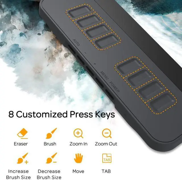 Alt view image 3 of 5 - GAOMON PD1161 Drawing Tablet 11.6 Inch IPS Tilt Support Pen Display - Drawing Pad with 8 Shortcuts and 8192 Levels Battery-Free AP50 Stylus Black