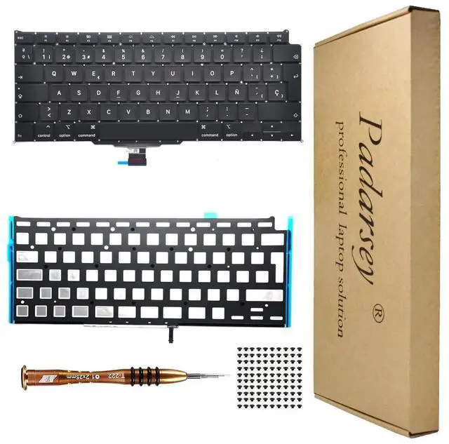 Main image of Padarsey Replacement Spanish ESPAÑOL Teclado Backlight Backlit Keyboard Compatible with MacBook Air 13" Retina A2179 2020 Spanish Layout+Keyboard Screws+ Screwdriver