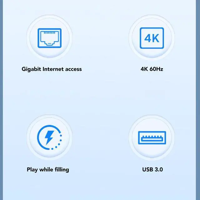 Alt view image 5 of 5 - 10 in 1 Steam Deck Docking Station, USB C Hub Deck Dock with 5Port USB 3.0 USB2.0, HDMI2.0 4K at 60Hz, 1000Mbps Gigabit Ethernet, Dual Fan,100W Charging for Valve