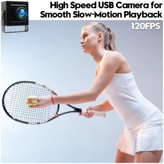 Alt view image 2 of 5 - IFWATER 120fps USB Camera 12Megapixel High Speed Starlight Lightburn Low Illumination Slow Motion 4K Webcam with 185Degree Fisheye Wide Angle Lens Plug and Play for Inspection Microscope 3D Printer