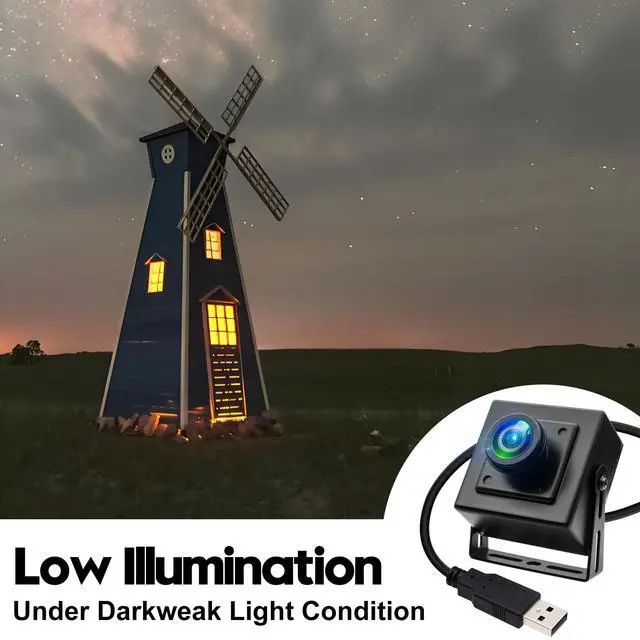 Alt view image 3 of 5 - IFWATER 120fps USB Camera 12Megapixel High Speed Starlight Lightburn Low Illumination Slow Motion 4K Webcam with 185Degree Fisheye Wide Angle Lens Plug and Play for Inspection Microscope 3D Printer